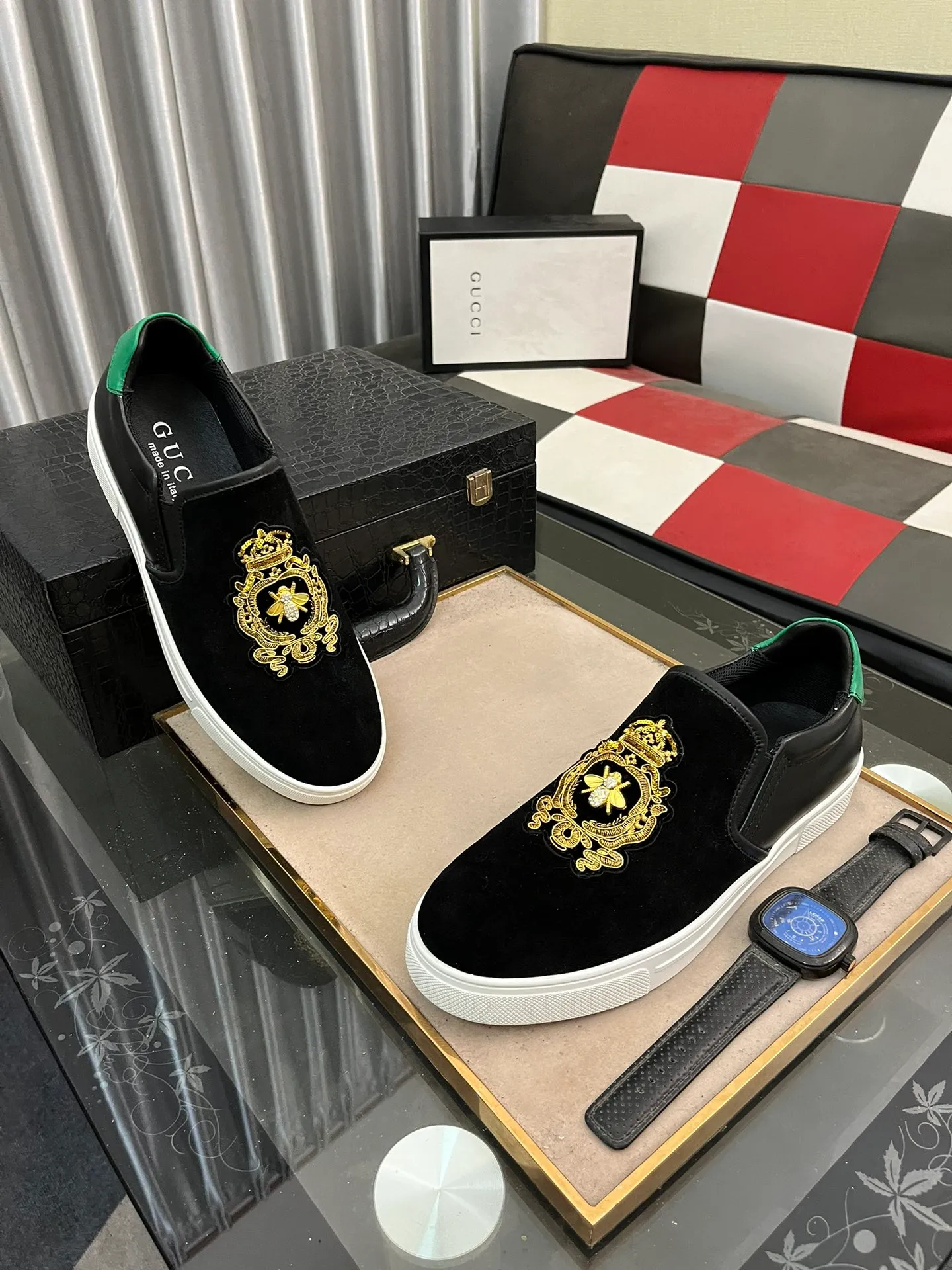 Men's Men's Shoes💰360⌚️⌚️《GUCCI》The latest hot-selling casual shoes, top brand [seduce] luxury~purchase, top~quality. Products sold at the counter [Qiang] The original fabric adopts 3D embroidery technology ➕ Comfortable sheepskin lining, available in 38-443️⃣ styles